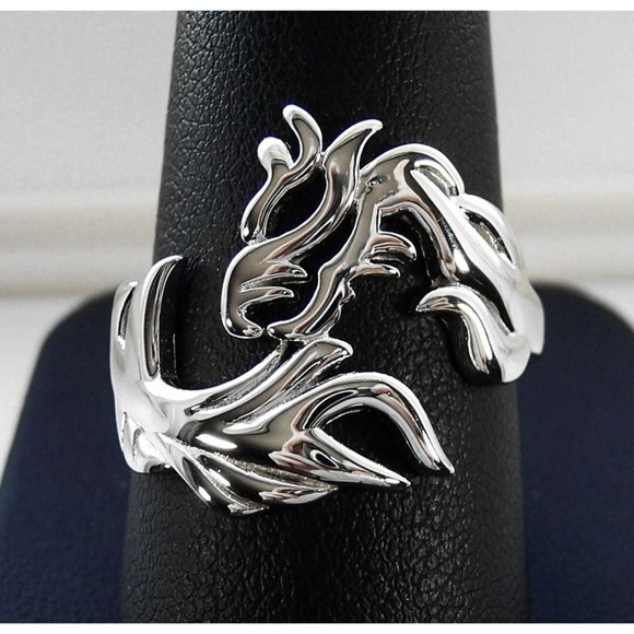 925 STERLING SILVER Dragon Ring High Polished Unisex Men's or Women's - Picture 1 of 14